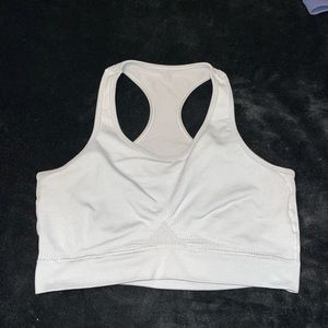 White Alphalete sports bra